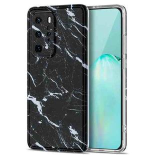 For Huawei P40 Pro TPU Glossy Marble Pattern IMD Protective Case(Black)