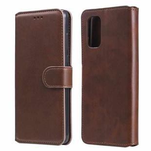 For OPPO Realme 7 5G / Realme V5 Classic Calf Texture PU + TPU Horizontal Flip Leather Case, with Holder & Card Slots & Wallet(Brown)