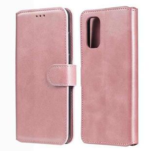 For OPPO Realme 7 5G / Realme V5 Classic Calf Texture PU + TPU Horizontal Flip Leather Case, with Holder & Card Slots & Wallet(Rose Gold)
