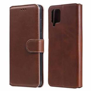 For Samsung Galaxy A12 5G Classic Calf Texture PU + TPU Horizontal Flip Leather Case, with Holder & Card Slots & Wallet(Brown)