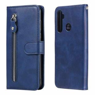 For OPPO Realme 5 / 5s / C3 Fashion Calf Texture Zipper Horizontal Flip Leather Case with Holder & Card Slots & Wallet(Blue)