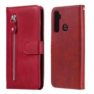 For OPPO Realme 5 / 5s / C3 Fashion Calf Texture Zipper Horizontal Flip Leather Case with Holder & Card Slots & Wallet(Red)
