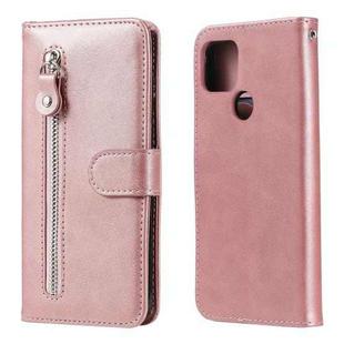 For Google Pixel 5 XL / Pixel 4a 5G Fashion Calf Texture Zipper Horizontal Flip Leather Case with Holder & Card Slots & Wallet(Rose Gold)