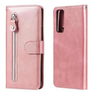 For Huawei P Smart 2021 / Y7a / Honor 10X Lite Fashion Calf Texture Zipper Horizontal Flip Leather Case with Holder & Card Slots & Wallet(Rose Gold)