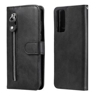 For Huawei P Smart 2021 / Y7a / Honor 10X Lite Fashion Calf Texture Zipper Horizontal Flip Leather Case with Holder & Card Slots & Wallet(Black)