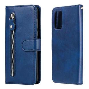 For Xiaomi Poco M3 / Redmi Note 9 4G Fashion Calf Texture Zipper Horizontal Flip Leather Case with Holder & Card Slots & Wallet(Blue)