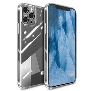 High Transparent TPU Soft Frame + Glass Back Fine Hole Protective Case For iPhone 11 Pro Max(Transparent)