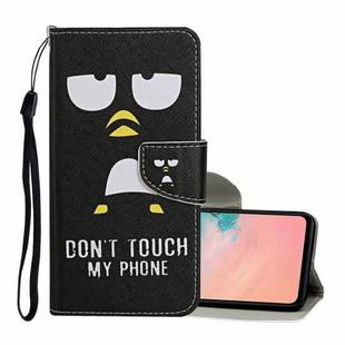 For Samsung Galaxy A02s (US Edition) Colored Drawing Pattern Horizontal Flip Leather Case with Holder & Card Slots & Wallet & Lanyard(Penguin)