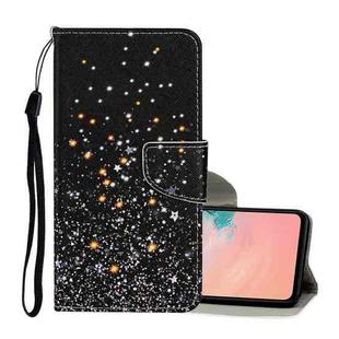 For Samsung Galaxy S21 5G Colored Drawing Pattern Horizontal Flip Leather Case with Holder & Card Slots & Wallet & Lanyard(Black Background Pentagram)