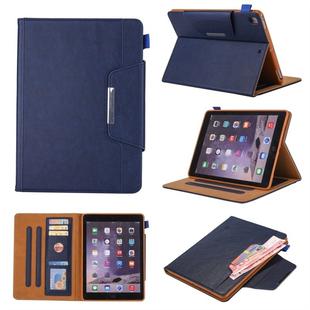 For iPad 10.2 2021 / 2020 / 2019 Business Style Horizontal Flip Leather Case with Holder & Card Slot & Photo Frame & Wallet(Blue)