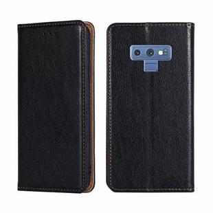 For Samsung Galaxy Note9 PU + TPU Gloss Oil Solid Color Magnetic Horizontal Flip Leather Case with Holder & Card Slot & Wallet(Black)