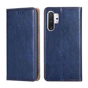 For Samsung Galaxy Note10 PU + TPU Gloss Oil Solid Color Magnetic Horizontal Flip Leather Case with Holder & Card Slot & Wallet(Blue)