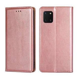 For Samsung Galaxy Note10 Lite PU + TPU Gloss Oil Solid Color Magnetic Horizontal Flip Leather Case with Holder & Card Slot & Wallet(Rose Gold)