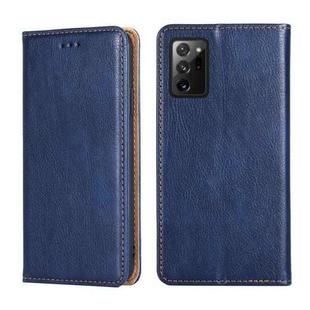 For Samsung Galaxy Note20 Ultra PU + TPU Gloss Oil Solid Color Magnetic Horizontal Flip Leather Case with Holder & Card Slot & Wallet(Blue)