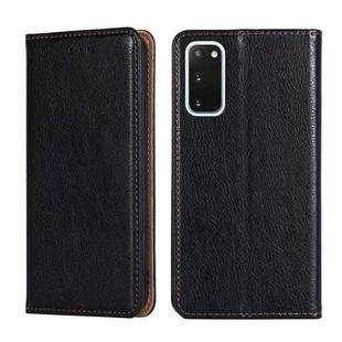 For Samsung Galaxy S20 PU + TPU Gloss Oil Solid Color Magnetic Horizontal Flip Leather Case with Holder & Card Slot & Wallet(Black)