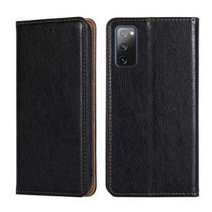 For Samsung Galaxy S20 FE PU + TPU Gloss Oil Solid Color Magnetic Horizontal Flip Leather Case with Holder & Card Slot & Wallet(Black)