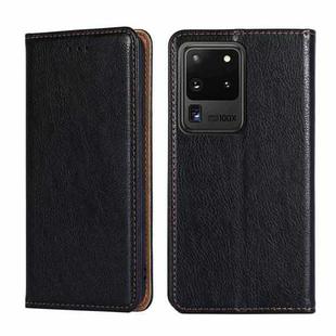 For Samsung Galaxy S20 Ultra PU + TPU Gloss Oil Solid Color Magnetic Horizontal Flip Leather Case with Holder & Card Slot & Wallet(Black)
