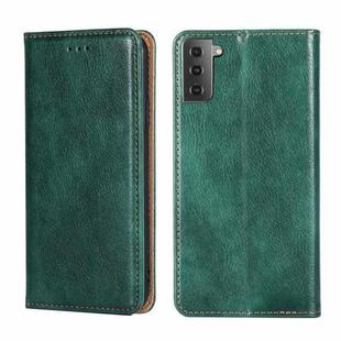 For Samsung Galaxy S21 5G PU + TPU Gloss Oil Solid Color Magnetic Horizontal Flip Leather Case with Holder & Card Slot & Wallet(Green)