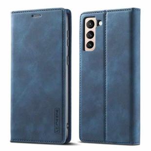 For Samsung Galaxy S21 5G LC.IMEEKE Strong Magnetism Ultra-thin Horizontal Flip Matte TPU + PU Leather Case with Holder & Card Slots & Wallet(Blue)