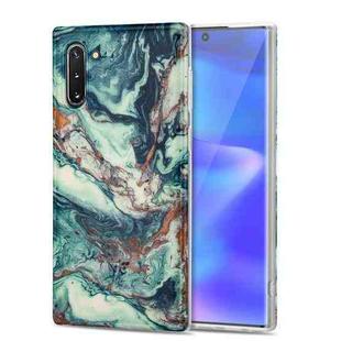 For Samsung Galaxy Note10 TPU Gilt Marble Pattern Protective Case(Green)