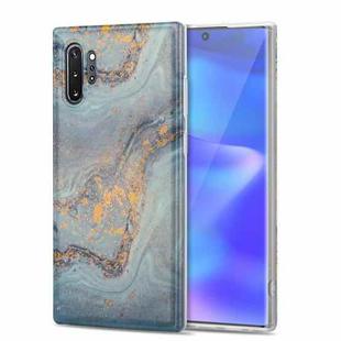 For Samsung Galaxy Note10+ TPU Gilt Marble Pattern Protective Case(Light Blue)