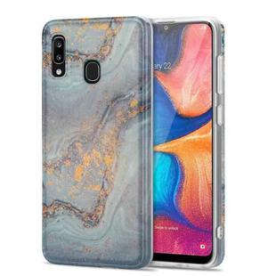 For Samsung Galaxy A20 / A30 TPU Gilt Marble Pattern Protective Case(Light Blue)