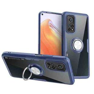 For Xiaomi Mi 10T Pro 5G Shockproof Transparent TPU + Acrylic Protective Case with Ring Holder(Navy Blue)