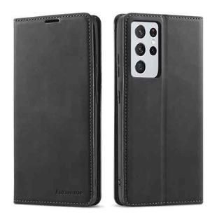 For Samsung Galaxy S21 Ultra 5G Forwenw Dream Series Oil Edge Strong Magnetism Horizontal Flip Leather Case with Holder & Card Slots & Wallet & Photo Frame(Black)