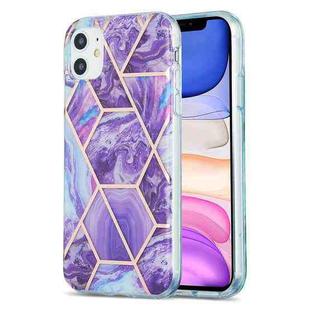 For iPhone 11 3D Electroplating Marble Pattern TPU Protective Case (Purple)