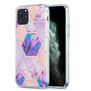 For iPhone 11 Pro 3D Electroplating Marble Pattern TPU Protective Case (Pink Purple)