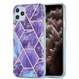 For iPhone 11 Pro Max 3D Electroplating Marble Pattern TPU Protective Case (Purple)