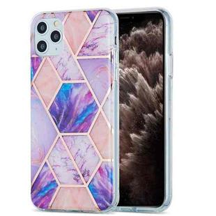 For iPhone 11 Pro Max 3D Electroplating Marble Pattern TPU Protective Case (Pink Purple)
