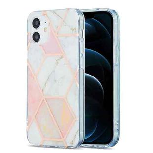 For iPhone 12 Pro Max 3D Electroplating Marble Pattern TPU Protective Case(Pink)