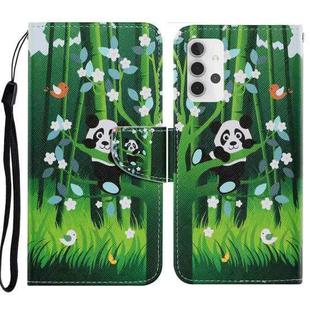 For Samsung Galaxy A32 5G Coloured Drawing Pattern Horizontal Flip PU Leather Case with Holder & Card Slots & Wallet & Lanyard(Panda)