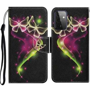 For Samsung Galaxy A72 5G / 4G Coloured Drawing Pattern Horizontal Flip PU Leather Case with Holder & Card Slots & Wallet & Lanyard(Couple Butterfly)