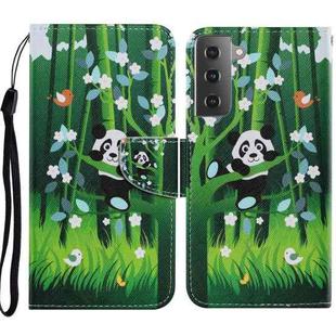 For Samsung Galaxy S21 5G Coloured Drawing Pattern Horizontal Flip PU Leather Case with Holder & Card Slots & Wallet & Lanyard(Panda)