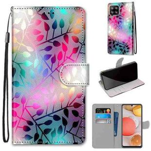 For Samsung Galaxy A42 5G Coloured Drawing Cross Texture Horizontal Flip PU Leather Case with Holder & Card Slots & Wallet & Lanyard(Translucent Glass)