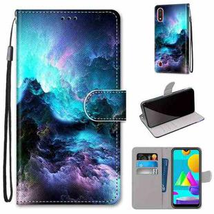 For Samsung Galaxy M01 Coloured Drawing Cross Texture Horizontal Flip PU Leather Case with Holder & Card Slots & Wallet & Lanyard(Colorful Clouds)