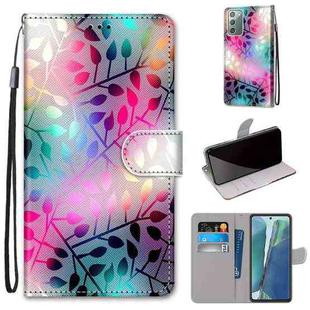 For Samsung Galaxy Note 20 Coloured Drawing Cross Texture Horizontal Flip PU Leather Case with Holder & Card Slots & Wallet & Lanyard(Translucent Glass)