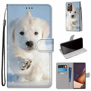 For Samsung Galaxy Note 20 Ultra Coloured Drawing Cross Texture Horizontal Flip PU Leather Case with Holder & Card Slots & Wallet & Lanyard(Snow Puppy)