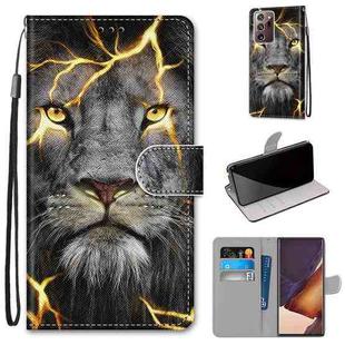 For Samsung Galaxy Note 20 Ultra Coloured Drawing Cross Texture Horizontal Flip PU Leather Case with Holder & Card Slots & Wallet & Lanyard(Fission Lion)
