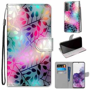 For Samsung Galaxy S21+ 5G Coloured Drawing Cross Texture Horizontal Flip PU Leather Case with Holder & Card Slots & Wallet & Lanyard(Translucent Glass)