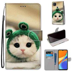 For Xiaomi Redmi 9C Coloured Drawing Cross Texture Horizontal Flip PU Leather Case with Holder & Card Slots & Wallet & Lanyard(Frog Kitten)