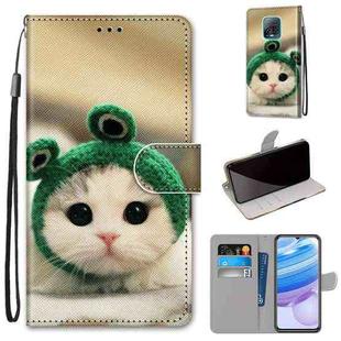 For Xiaomi Redmi 10X 5G / 10X Pro 5G Coloured Drawing Cross Texture Horizontal Flip PU Leather Case with Holder & Card Slots & Wallet & Lanyard(Frog Kitten)