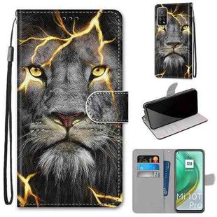 For Xiaomi Mi 10T 5G / 10T Pro 5G / Redmi K30s Coloured Drawing Cross Texture Horizontal Flip PU Leather Case with Holder & Card Slots & Wallet & Lanyard(Fission Lion)