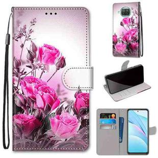 For Xiaomi Mi 10T Lite 5G Coloured Drawing Cross Texture Horizontal Flip PU Leather Case with Holder & Card Slots & Wallet & Lanyard(Wild Rose)
