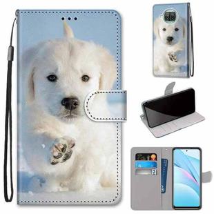 For Xiaomi Mi 10T Lite 5G Coloured Drawing Cross Texture Horizontal Flip PU Leather Case with Holder & Card Slots & Wallet & Lanyard(Snow Puppy)