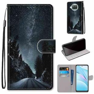 For Xiaomi Mi 10T Lite 5G Coloured Drawing Cross Texture Horizontal Flip PU Leather Case with Holder & Card Slots & Wallet & Lanyard(Mountain Road Starry Sky)