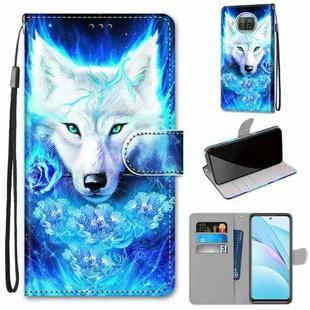 For Xiaomi Mi 10T Lite 5G Coloured Drawing Cross Texture Horizontal Flip PU Leather Case with Holder & Card Slots & Wallet & Lanyard(Dick Rose Wolf)