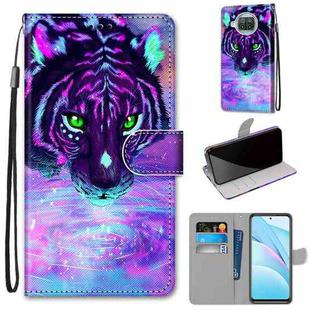 For Xiaomi Mi 10T Lite 5G Coloured Drawing Cross Texture Horizontal Flip PU Leather Case with Holder & Card Slots & Wallet & Lanyard(Tiger Drinking Water)